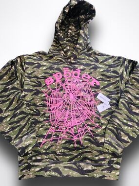🕷️ Sp5der OG Web V2 Tiger Camo Hoodie 🕷️